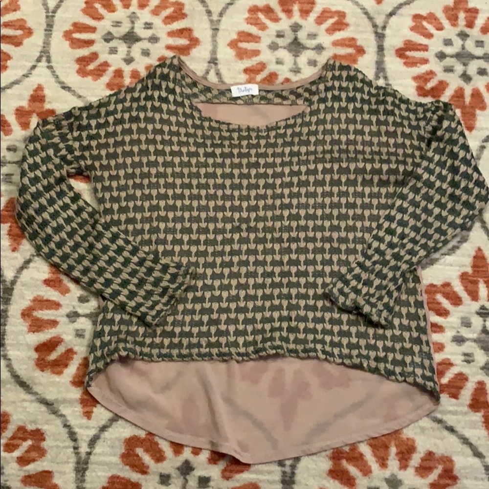 Crochet-knit sweater; worn 1; M; 🌻boutique buy!🌻